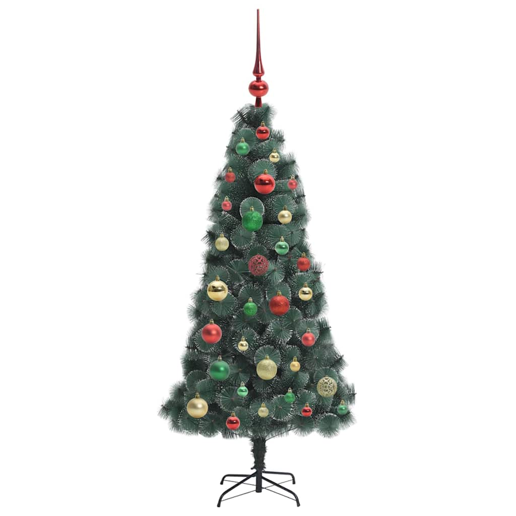 Kunstmatige Voorverlichte Kerstboom met Ballenset Groen 120 cm is nu te koop bij PeponiXL, paradijselijk wonen!