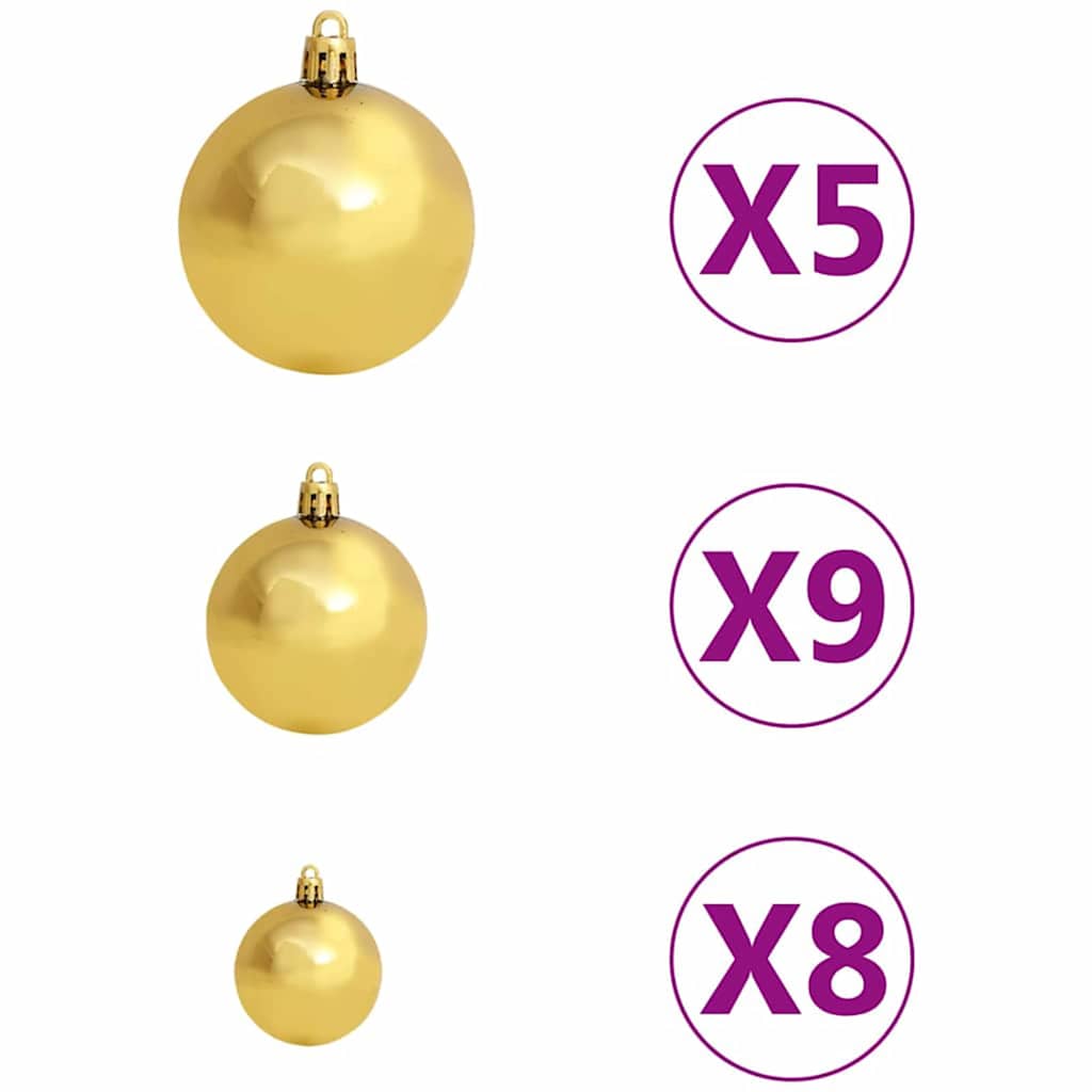 Kunstmatige Voorverlichte Kerstboom met Ballenset Groen 150 cm is nu te koop bij PeponiXL, paradijselijk wonen!