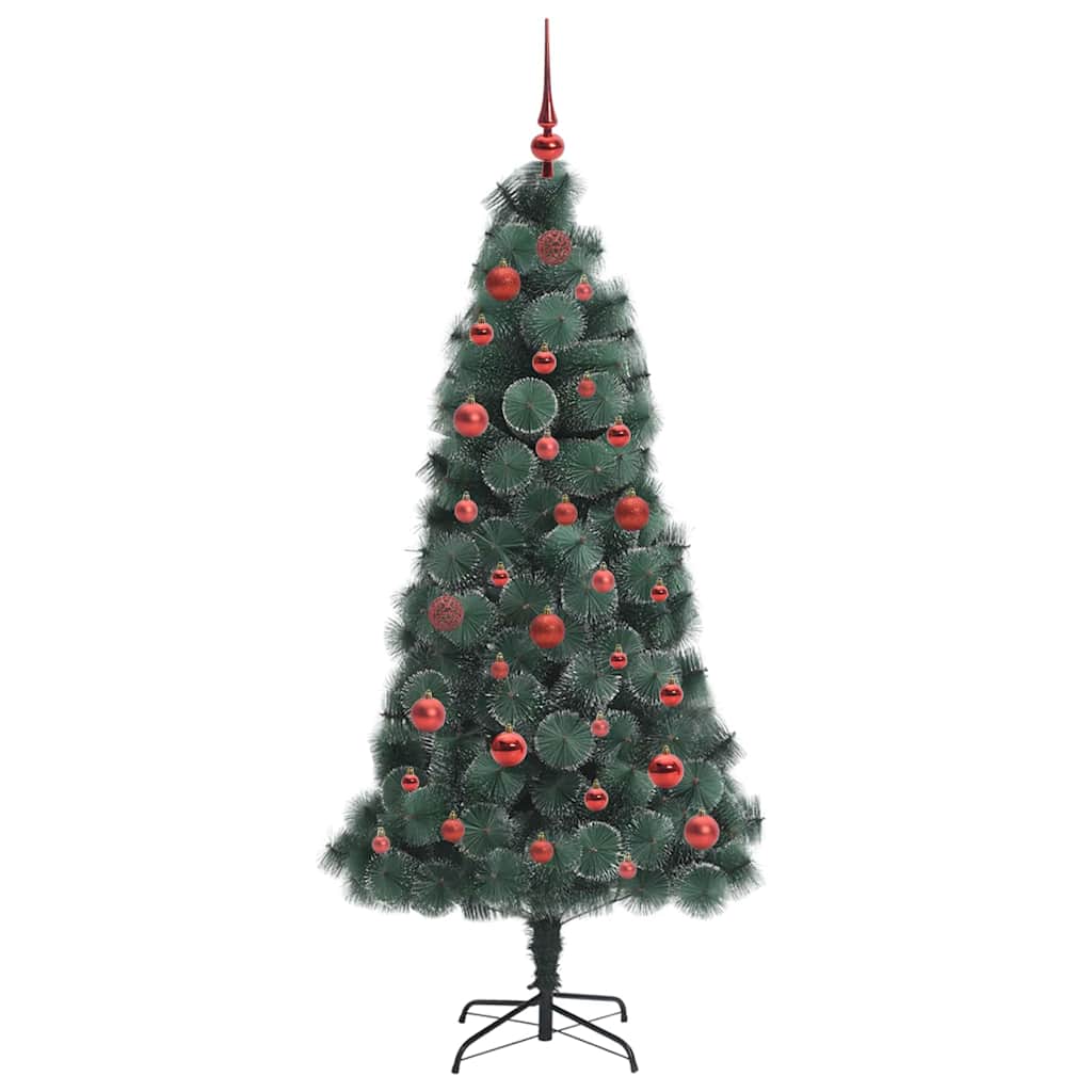 Kunstmatige Voorverlichte Kerstboom met Ballenset Groen 150 cm is nu te koop bij PeponiXL, paradijselijk wonen!