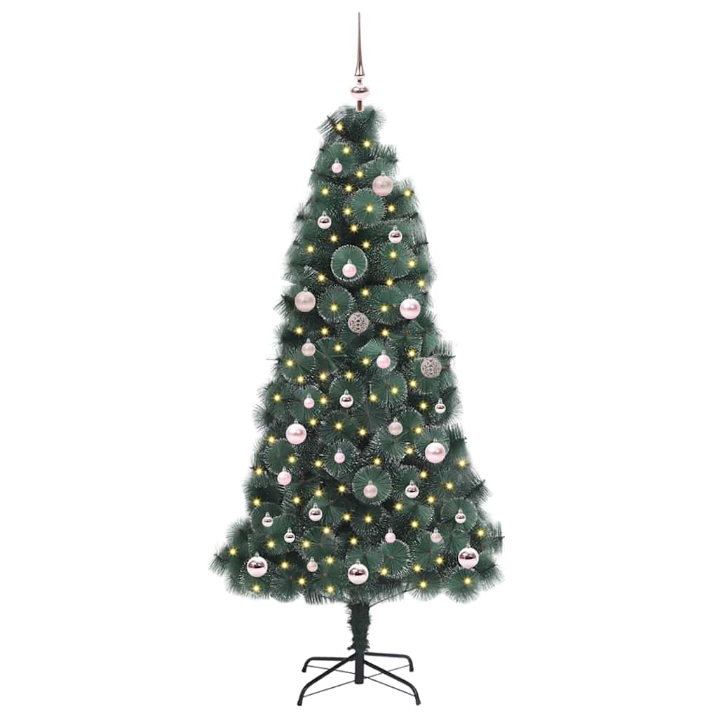 Kunstmatige Voorverlichte Kerstboom met Ballenset Groen 150 cm is nu te koop bij PeponiXL, paradijselijk wonen!