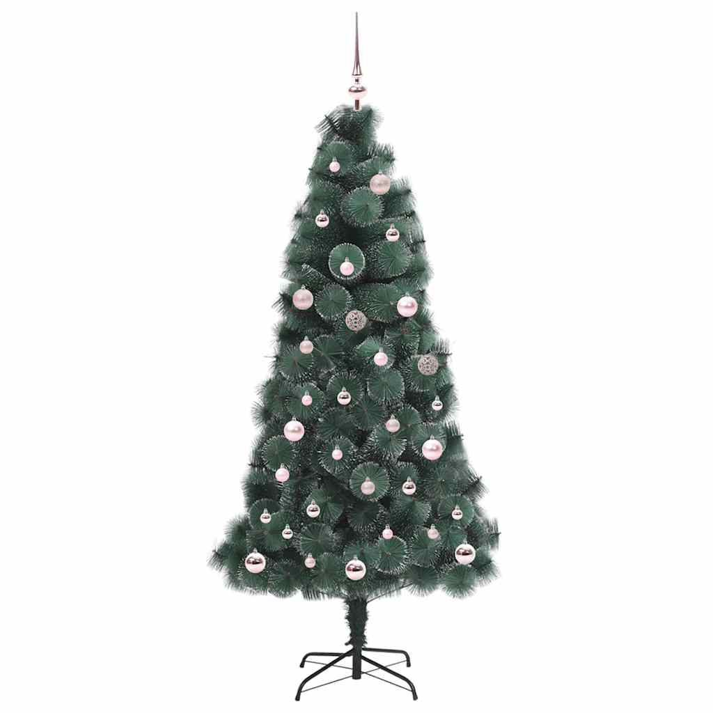 Kunstmatige Voorverlichte Kerstboom met Ballenset Groen 150 cm is nu te koop bij PeponiXL, paradijselijk wonen!