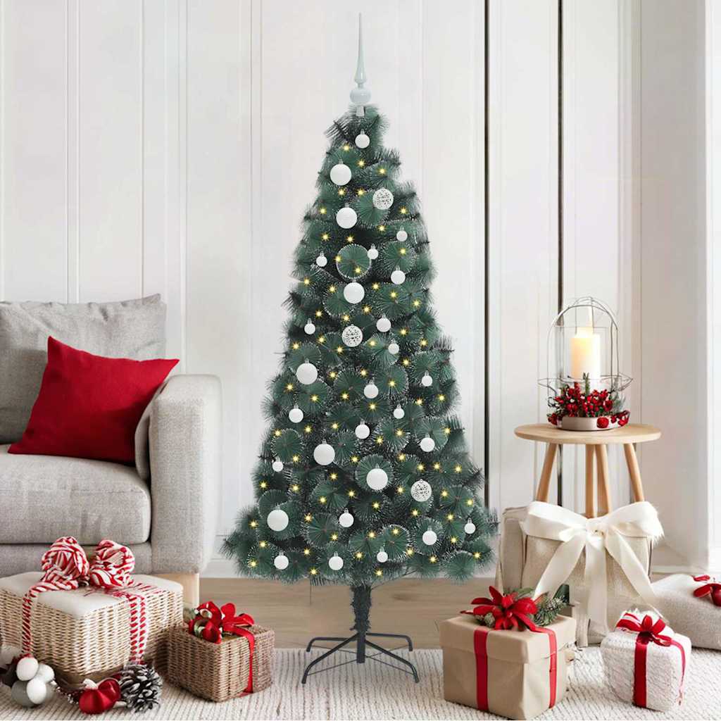 Kunstkerstboom met lichtjes en ballenset Groen 150 cm PET is nu te koop bij PeponiXL, paradijselijk wonen!