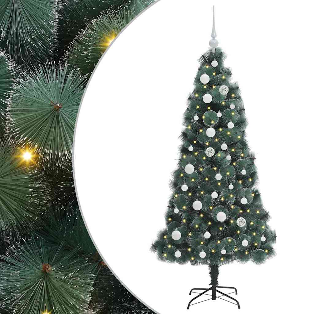 Kunstkerstboom met lichtjes en ballenset Groen 150 cm PET is nu te koop bij PeponiXL, paradijselijk wonen!