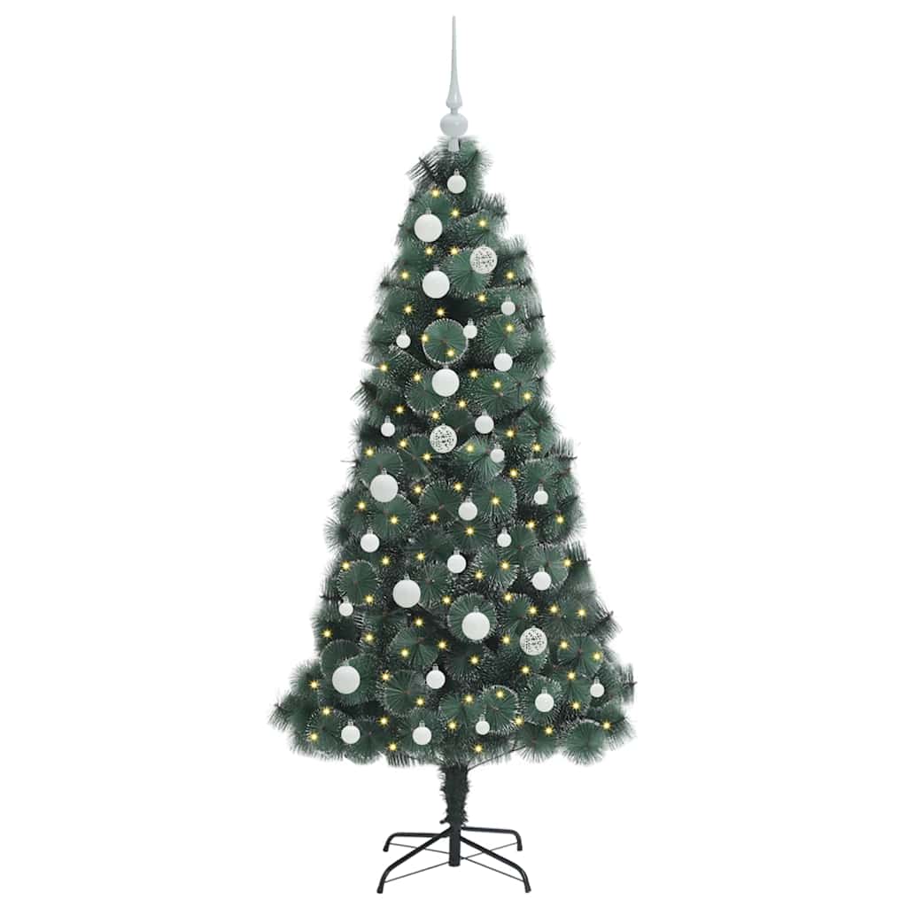 Kunstkerstboom met lichtjes en ballenset Groen 150 cm PET is nu te koop bij PeponiXL, paradijselijk wonen!