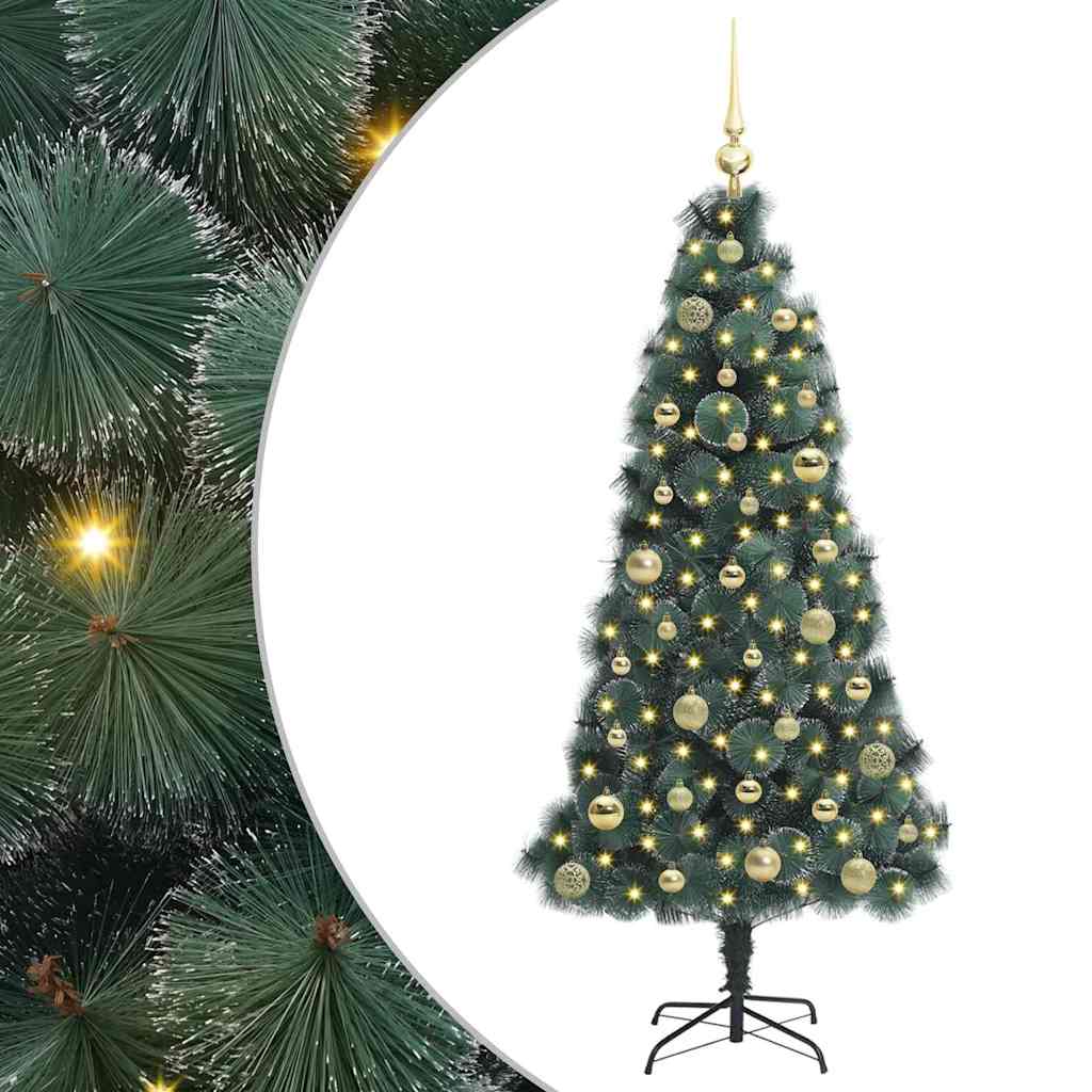 Kunstkerstboom met verlichting en balset Groen 150 cm PET is nu te koop bij PeponiXL, paradijselijk wonen!