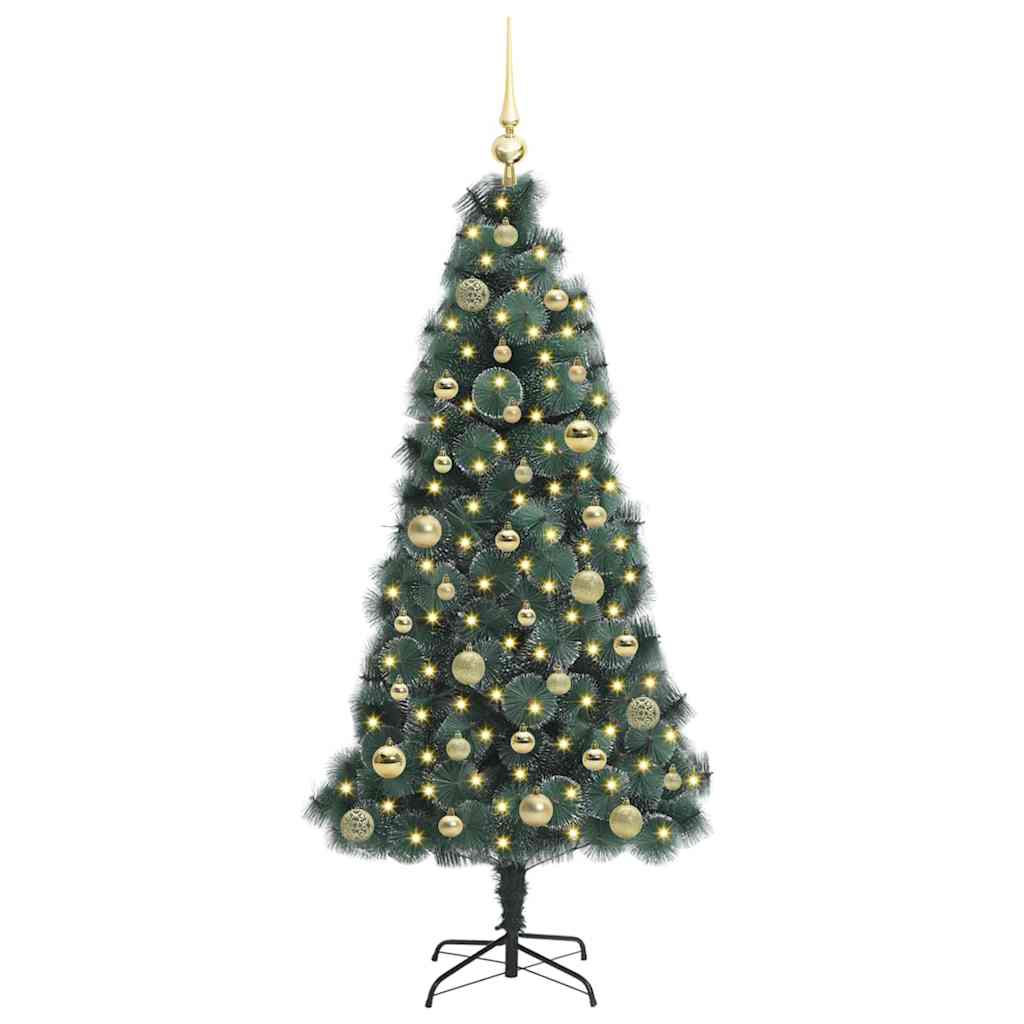 Kunstkerstboom met verlichting en balset Groen 150 cm PET is nu te koop bij PeponiXL, paradijselijk wonen!