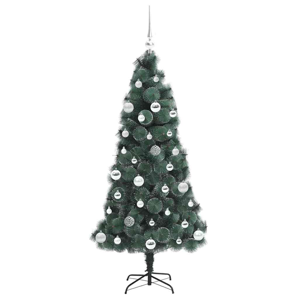 Kunstmatige Voorverlichte Kerstboom met Ballenset Groen 150 cm is nu te koop bij PeponiXL, paradijselijk wonen!