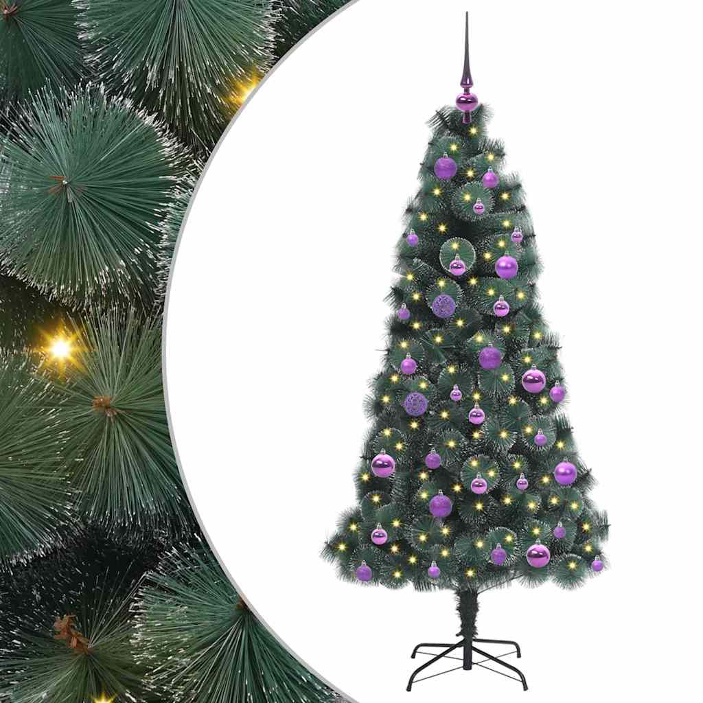 Kunstmatig Voorverlicht Kerstboom met Ballenset Groen 150 cm is nu te koop bij PeponiXL, paradijselijk wonen!