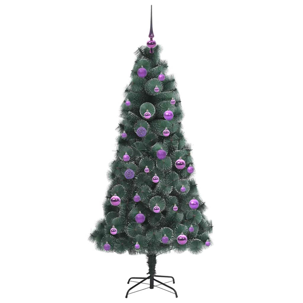 Kunstmatig Voorverlicht Kerstboom met Ballenset Groen 150 cm is nu te koop bij PeponiXL, paradijselijk wonen!