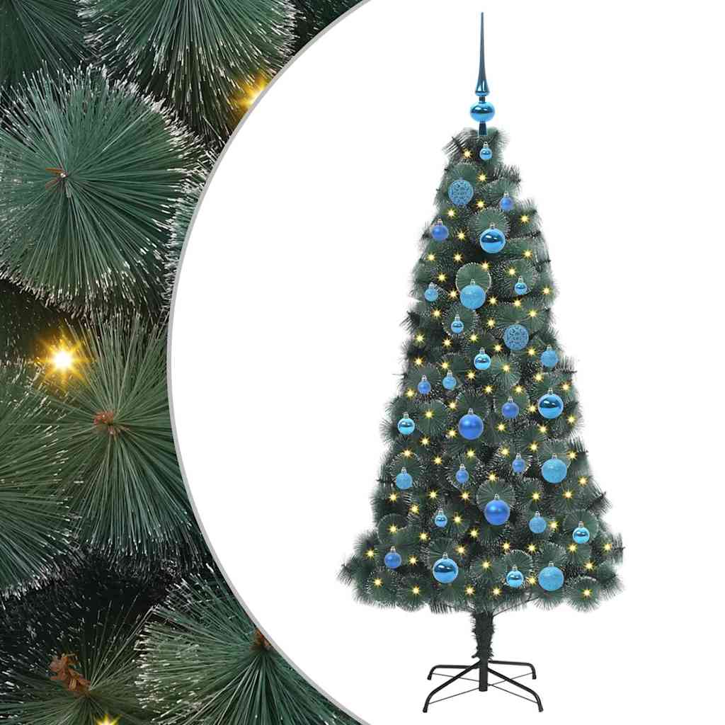 Kunstkerstboom met verlichting en ballenset Groen 150 cm PET is nu te koop bij PeponiXL, paradijselijk wonen!