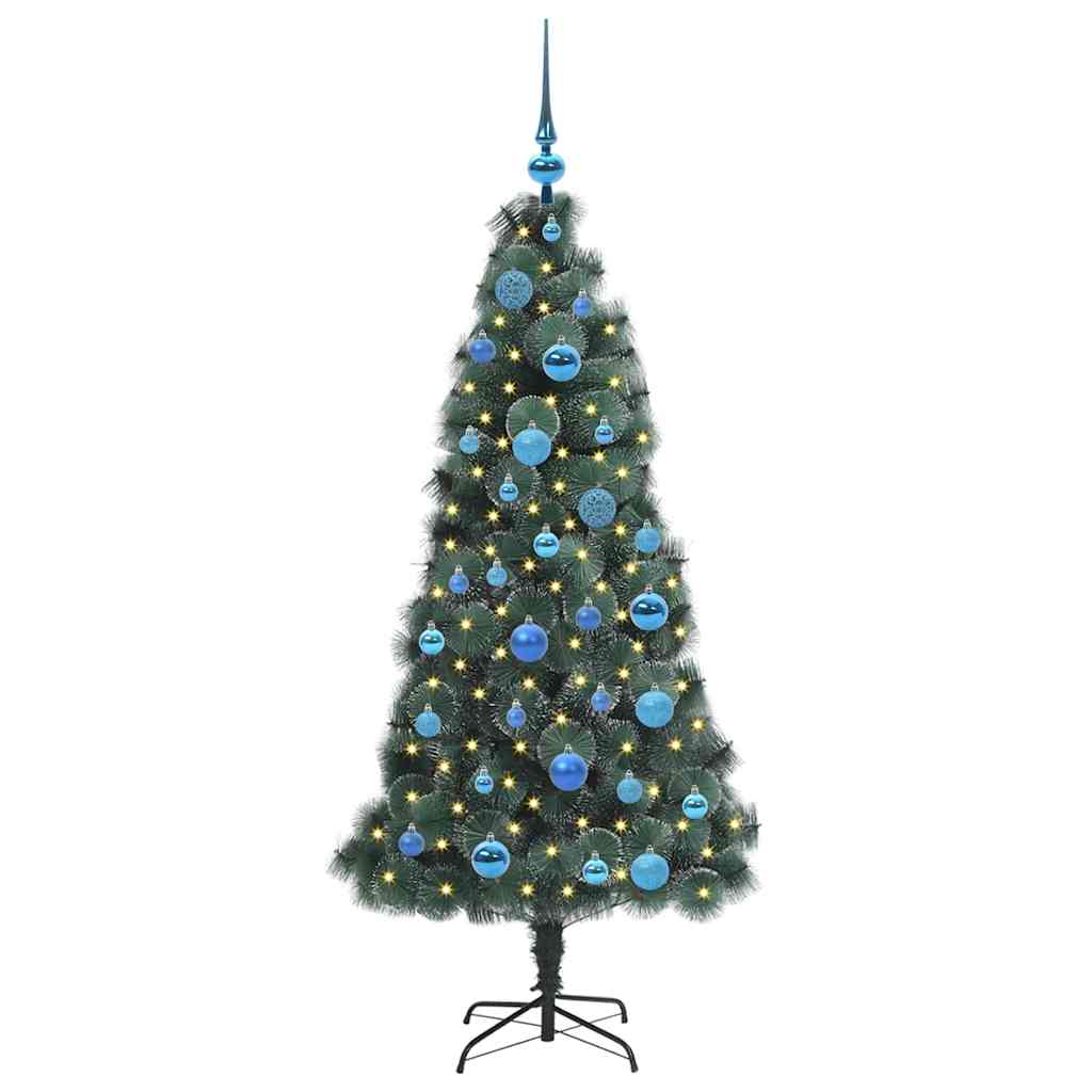 Kunstkerstboom met verlichting en ballenset Groen 150 cm PET is nu te koop bij PeponiXL, paradijselijk wonen!