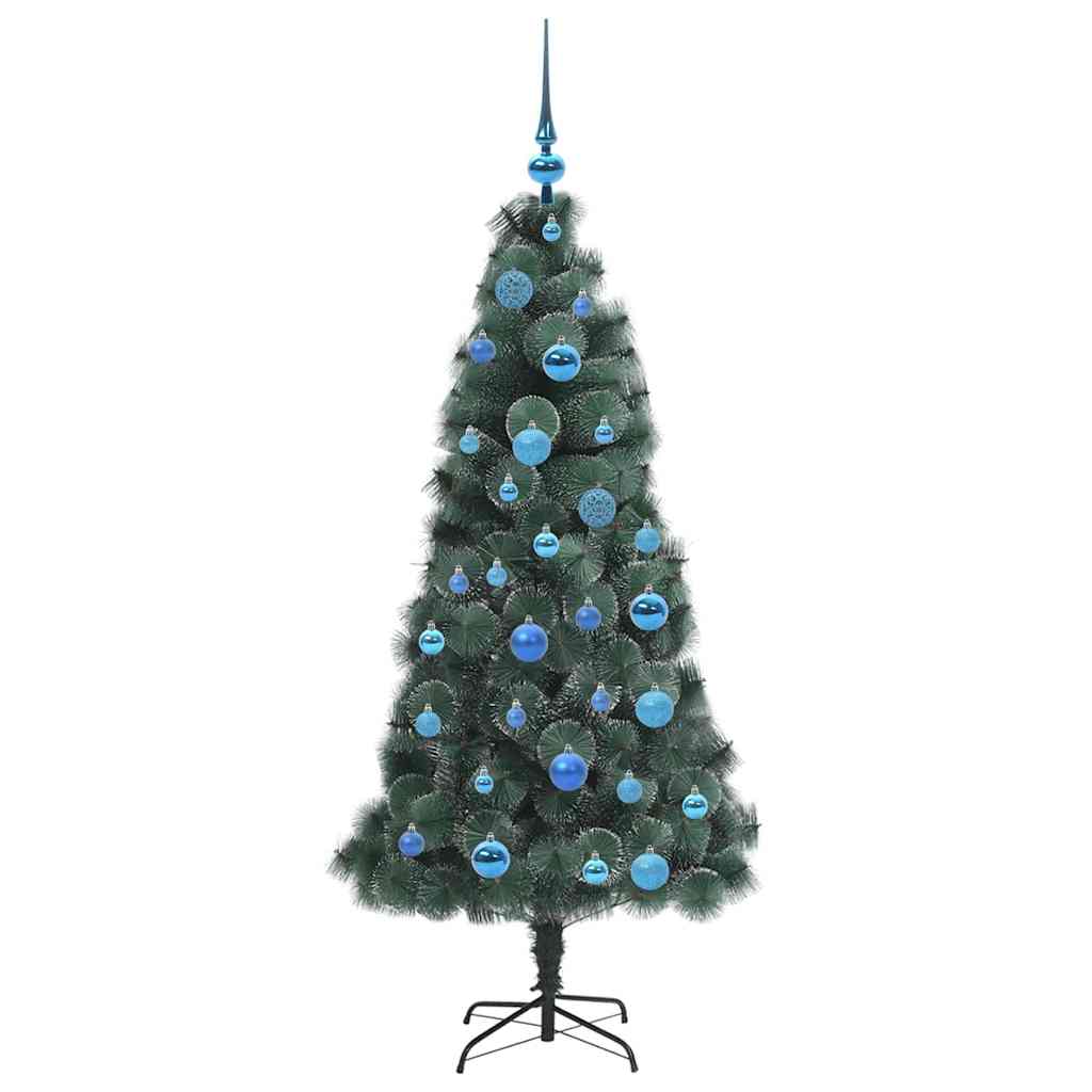 Kunstkerstboom met verlichting en ballenset Groen 150 cm PET is nu te koop bij PeponiXL, paradijselijk wonen!