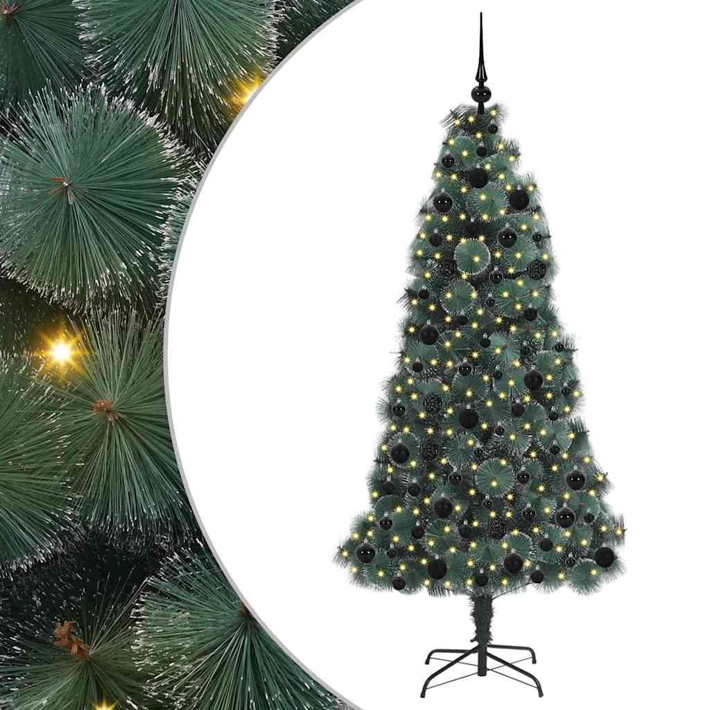 Kunst Kerstboom met Verlichting en Bal Set Groen 180 cm PET is nu te koop bij PeponiXL, paradijselijk wonen!