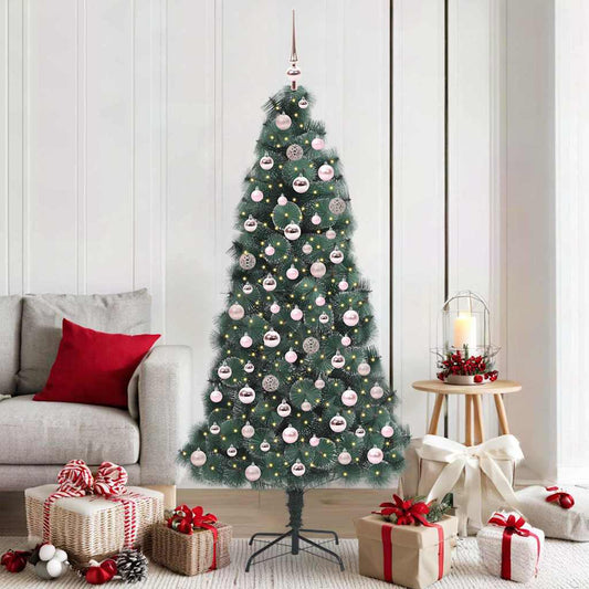 Kunstkerstboom met verlichting en ballenset Groen 180 cm PET is nu te koop bij PeponiXL, paradijselijk wonen!