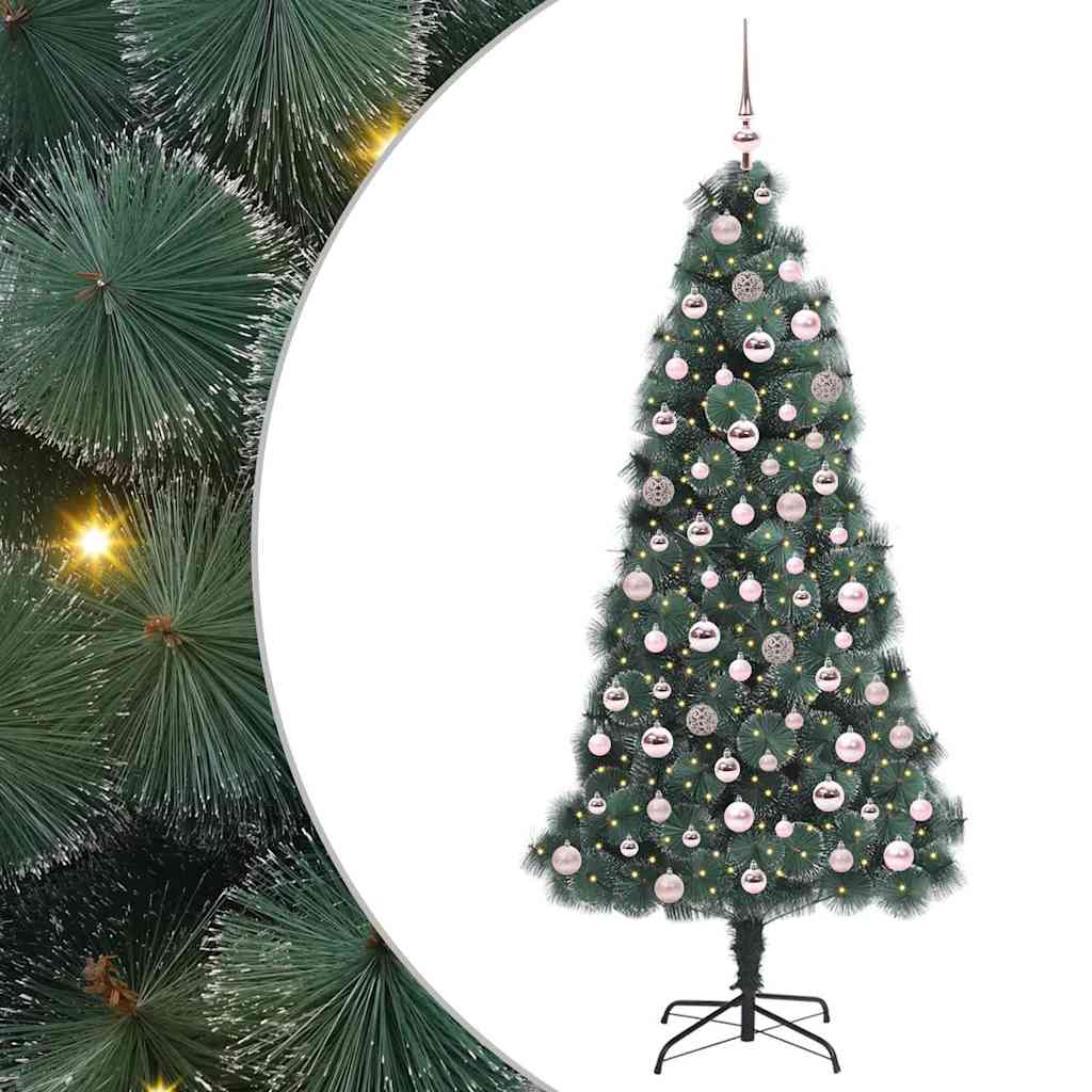 Kunstkerstboom met verlichting en ballenset Groen 180 cm PET is nu te koop bij PeponiXL, paradijselijk wonen!