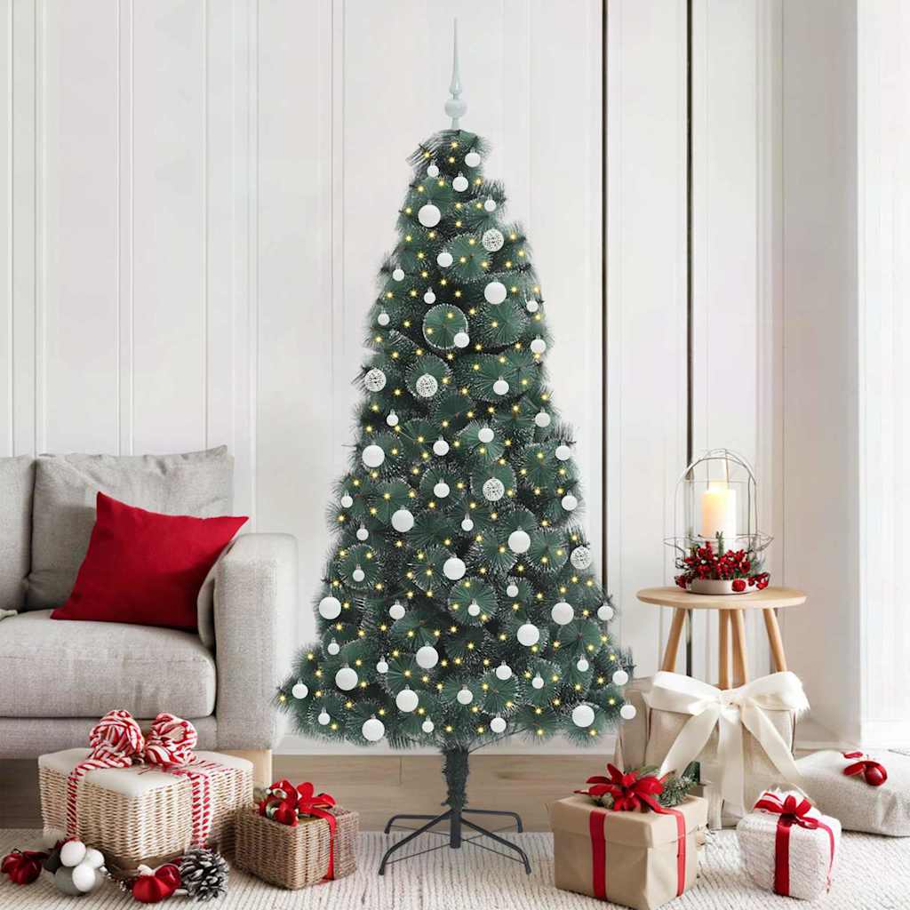 Kunstkerstboom met verlichting en ballenset Groen 180 cm PET is nu te koop bij PeponiXL, paradijselijk wonen!