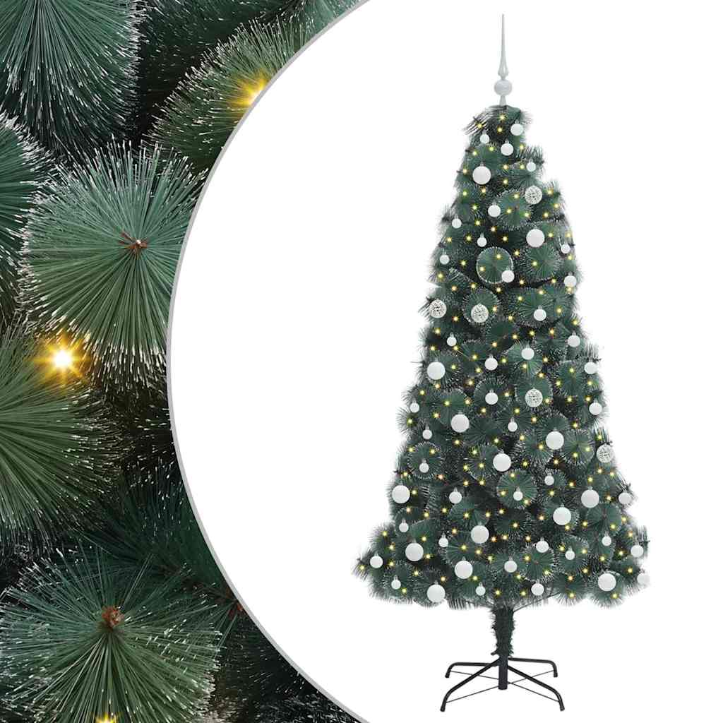 Kunstkerstboom met verlichting en ballenset Groen 180 cm PET is nu te koop bij PeponiXL, paradijselijk wonen!