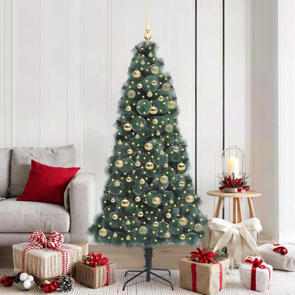 Kunstmatige Voorverlichte Kerstboom met Ballenset Groen 180 cm is nu te koop bij PeponiXL, paradijselijk wonen!