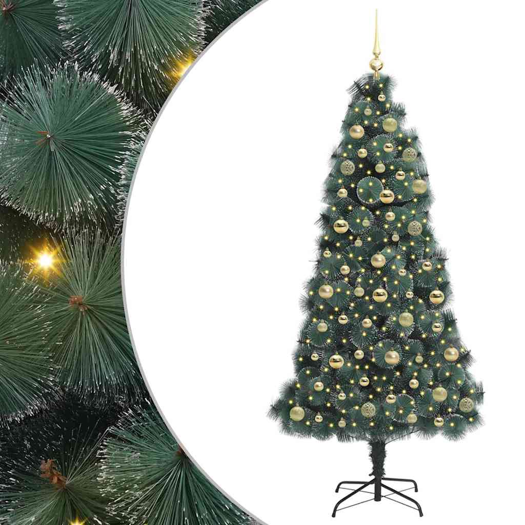 Kunstmatige Voorverlichte Kerstboom met Ballenset Groen 180 cm is nu te koop bij PeponiXL, paradijselijk wonen!