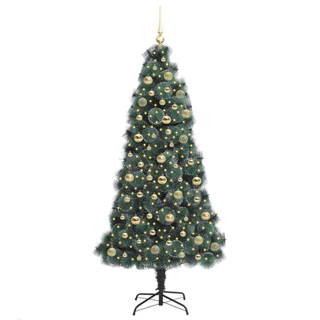 Kunstmatige Voorverlichte Kerstboom met Ballenset Groen 180 cm is nu te koop bij PeponiXL, paradijselijk wonen!