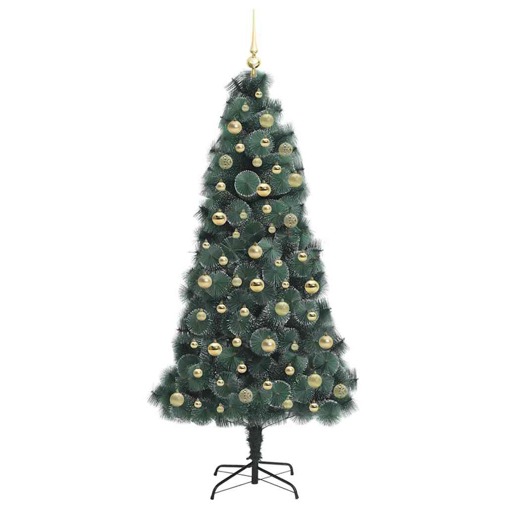 Kunstmatige Voorverlichte Kerstboom met Ballenset Groen 180 cm is nu te koop bij PeponiXL, paradijselijk wonen!