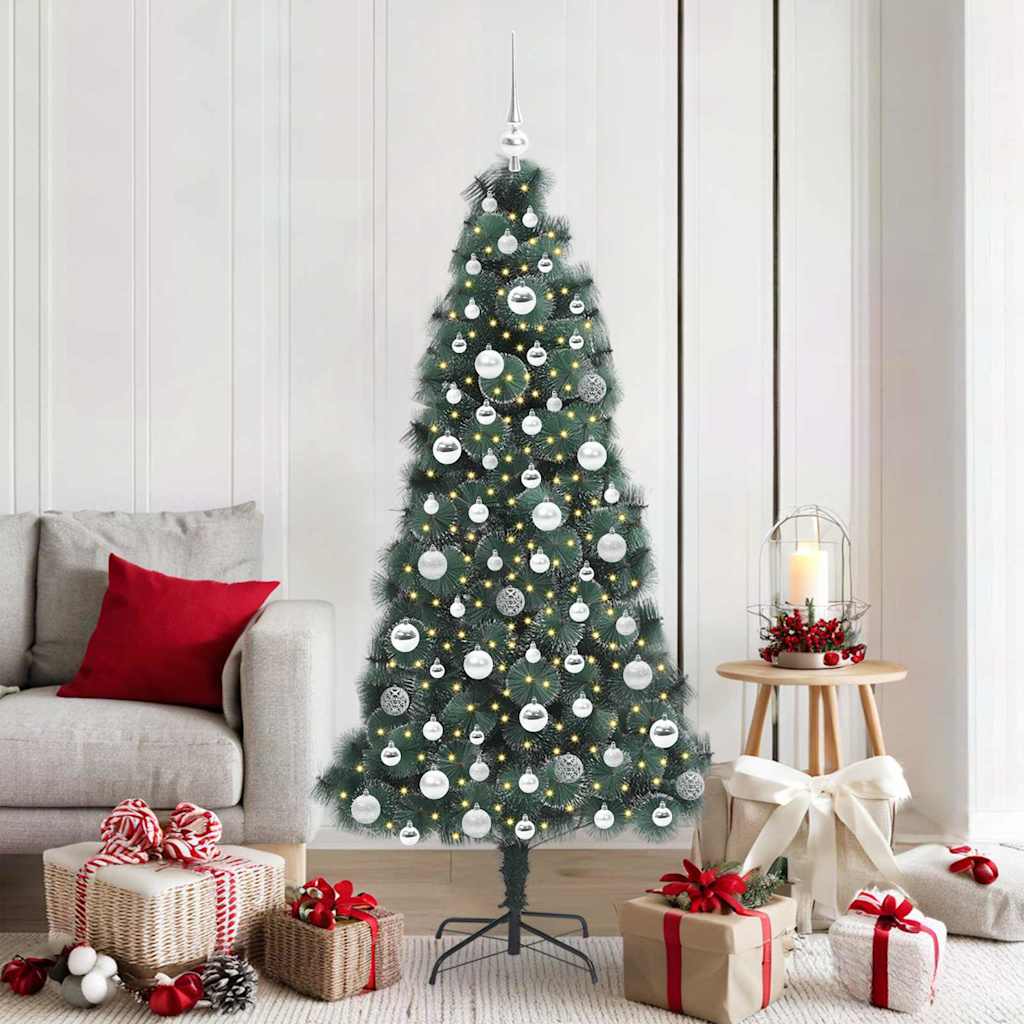 Kunstmatige Voorverlichte Kerstboom met Ballenset Groen 180 cm is nu te koop bij PeponiXL, paradijselijk wonen!