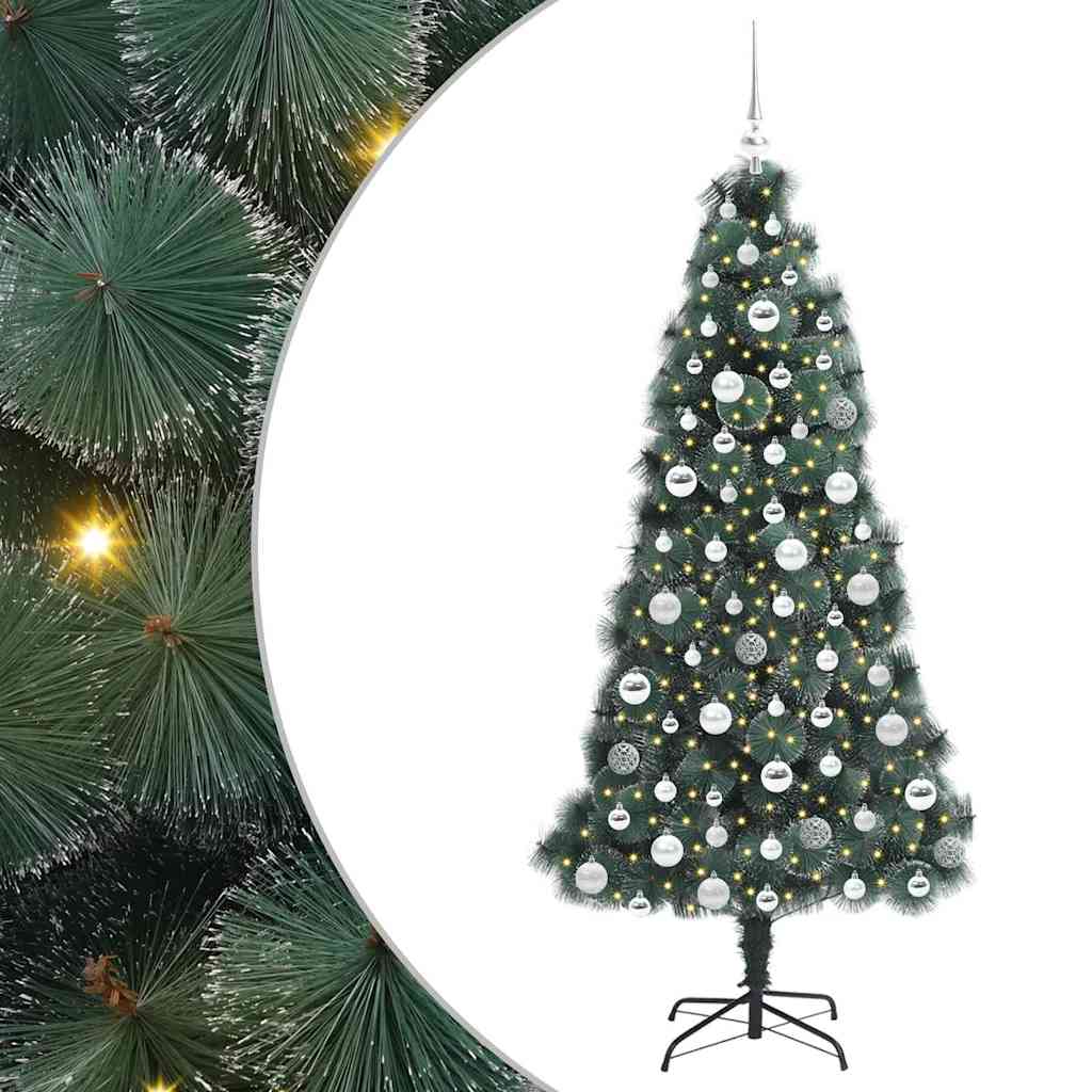 Kunstmatige Voorverlichte Kerstboom met Ballenset Groen 180 cm is nu te koop bij PeponiXL, paradijselijk wonen!