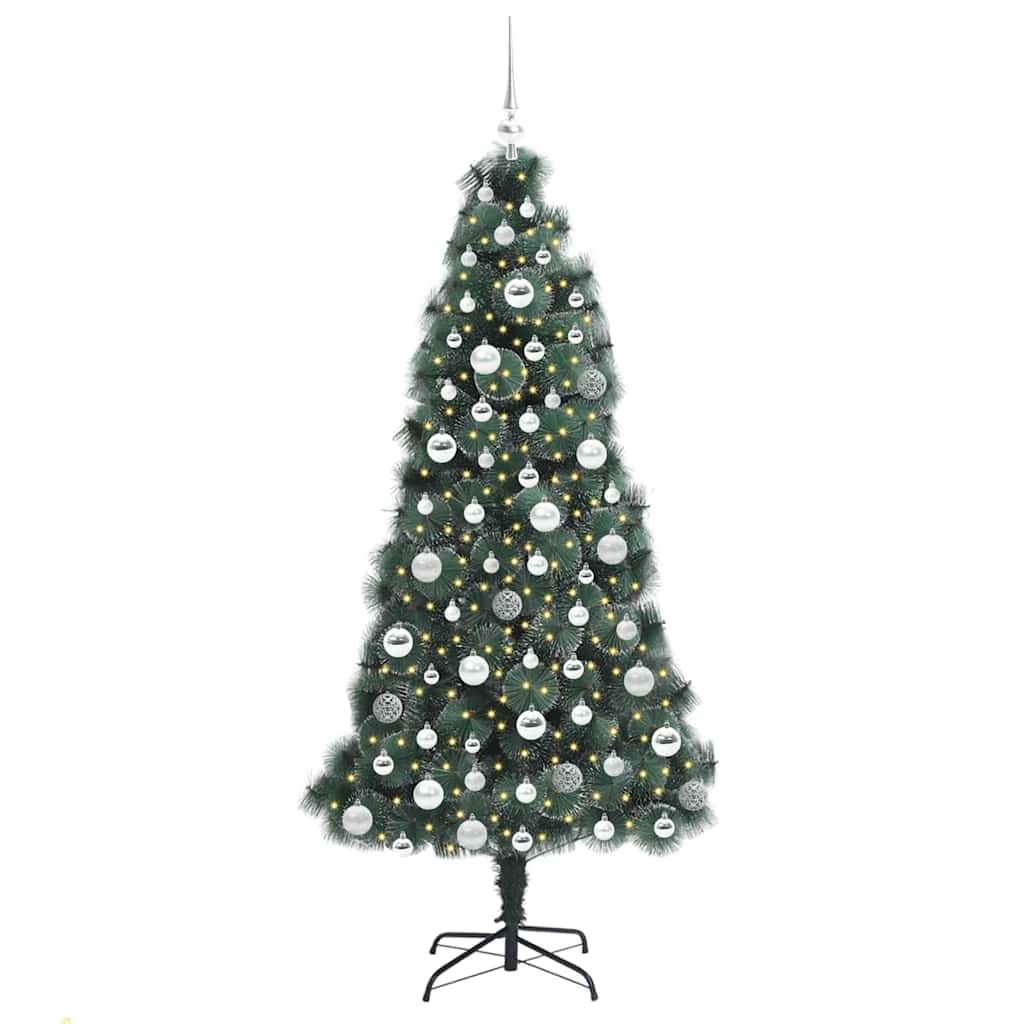 Kunstmatige Voorverlichte Kerstboom met Ballenset Groen 180 cm is nu te koop bij PeponiXL, paradijselijk wonen!