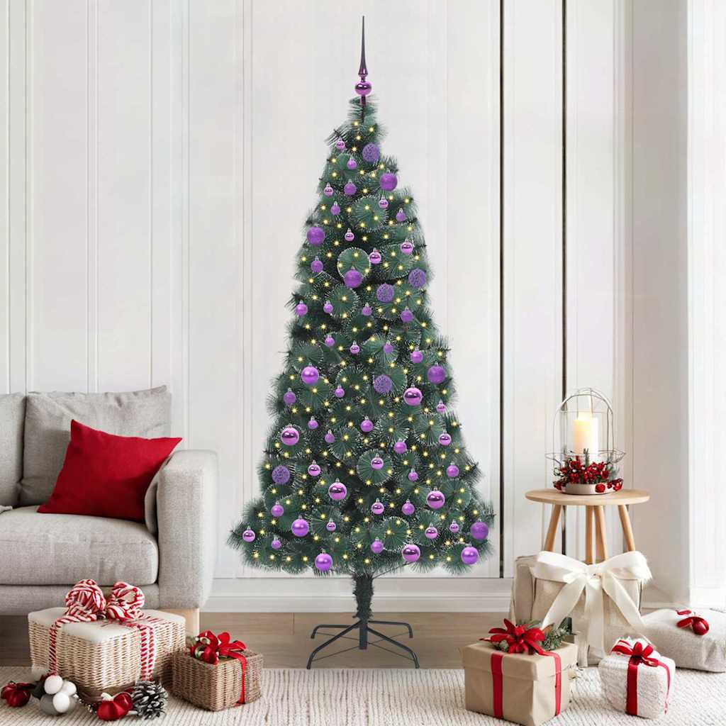 Kunstmatige Voorverlichte Kerstboom met Ballenset Groen 180 cm is nu te koop bij PeponiXL, paradijselijk wonen!