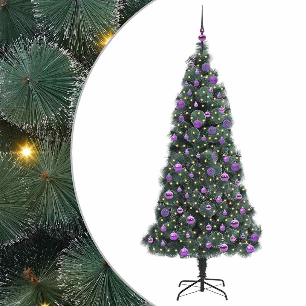 Kunstmatige Voorverlichte Kerstboom met Ballenset Groen 180 cm is nu te koop bij PeponiXL, paradijselijk wonen!