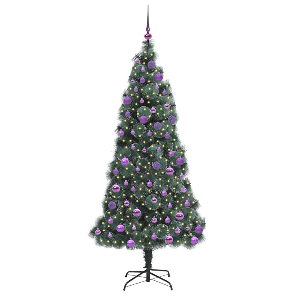 Kunstmatige Voorverlichte Kerstboom met Ballenset Groen 180 cm is nu te koop bij PeponiXL, paradijselijk wonen!