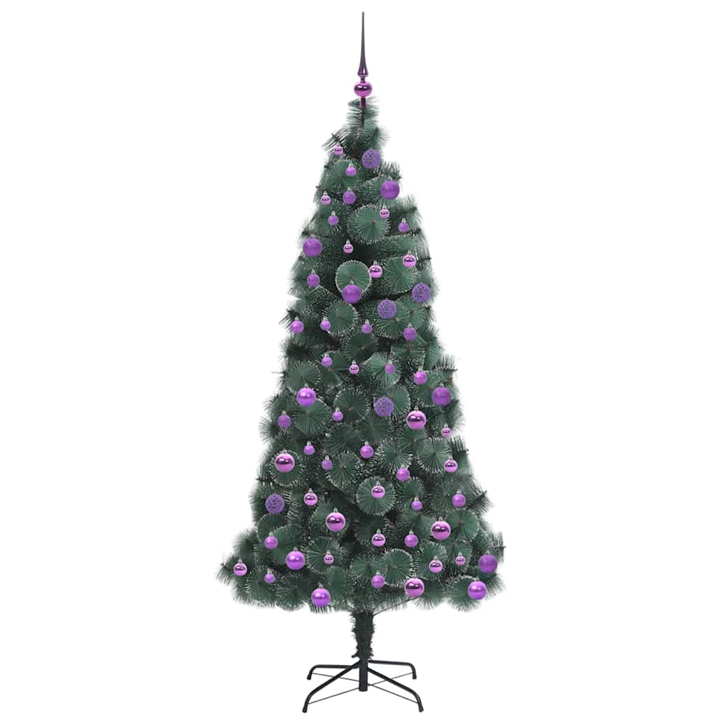 Kunstmatige Voorverlichte Kerstboom met Ballenset Groen 180 cm is nu te koop bij PeponiXL, paradijselijk wonen!