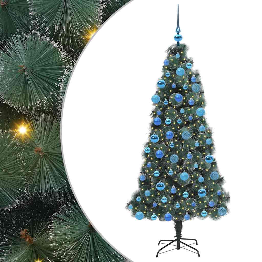 Kunstmatige Voorverlichte Kerstboom met Ballen Set Groen 180 cm is nu te koop bij PeponiXL, paradijselijk wonen!