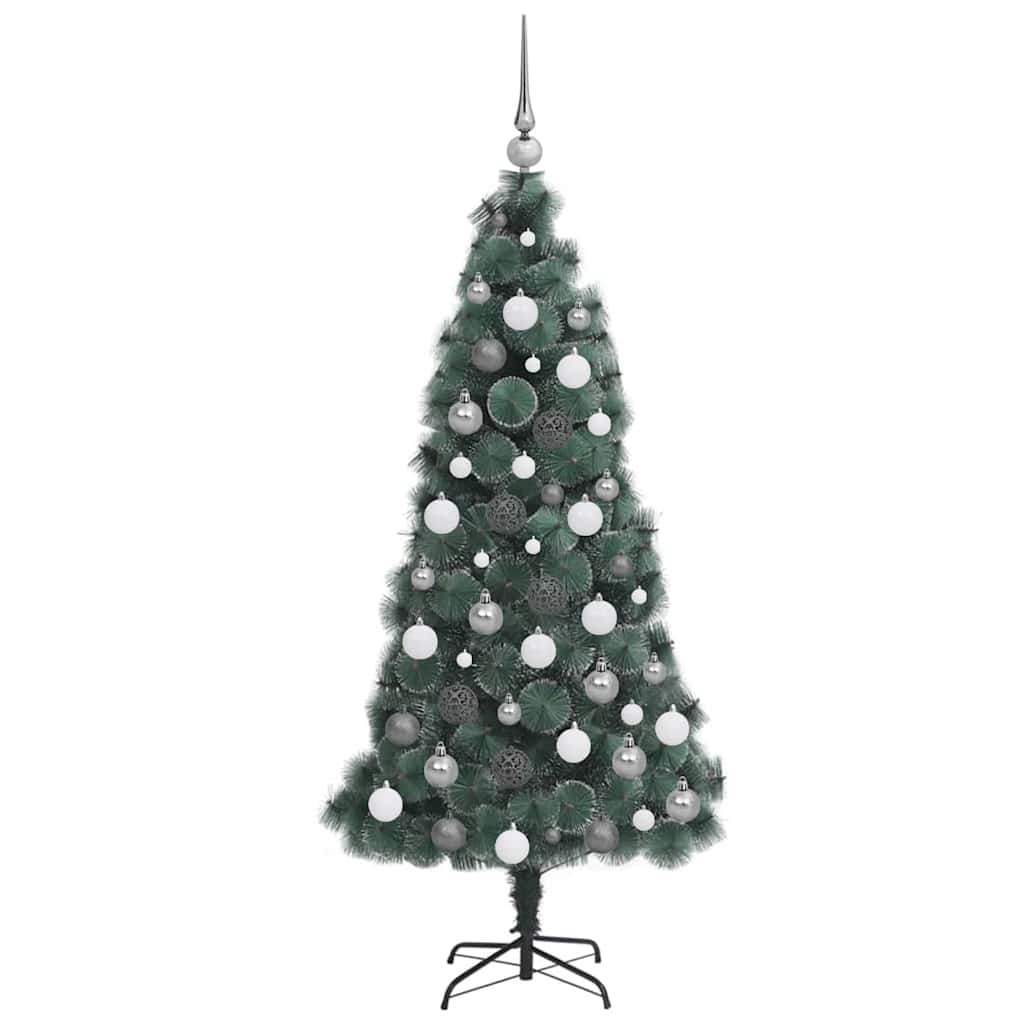 Kunstkerstboom met verlichting en ballenset Groen 210 cm PET is nu te koop bij PeponiXL, paradijselijk wonen!