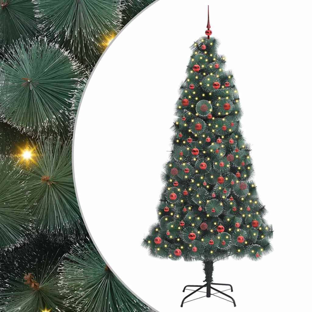 Artificial Pre-lit Kerstboom met Ballenset Groen 210 cm PET is nu te koop bij PeponiXL, paradijselijk wonen!