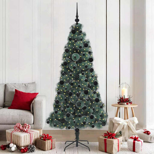Kunst kerstboom met verlichting en ballenset Groen 210 cm PET is nu te koop bij PeponiXL, paradijselijk wonen!