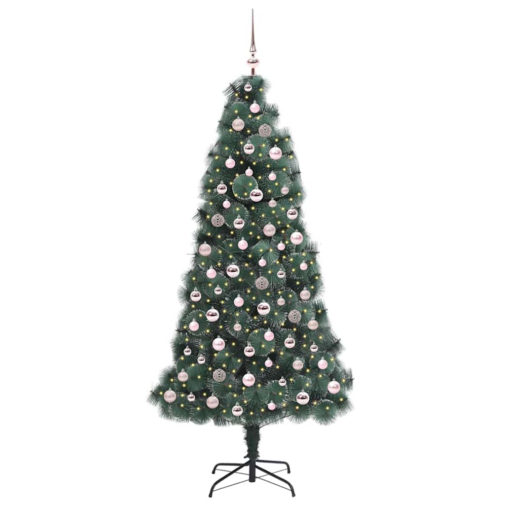 Kunstmatige voorverlichte kerstboom met ballenset Groen 210 cm is nu te koop bij PeponiXL, paradijselijk wonen!