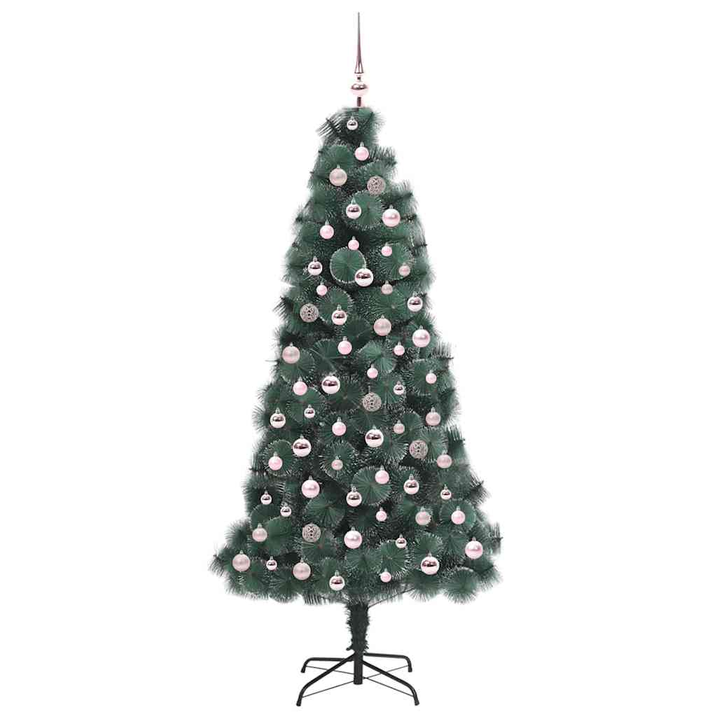 Kunstmatige voorverlichte kerstboom met ballenset Groen 210 cm is nu te koop bij PeponiXL, paradijselijk wonen!