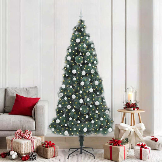 Kunstmatige voorverlichte kerstboom met ballenset Groen 210 cm is nu te koop bij PeponiXL, paradijselijk wonen!