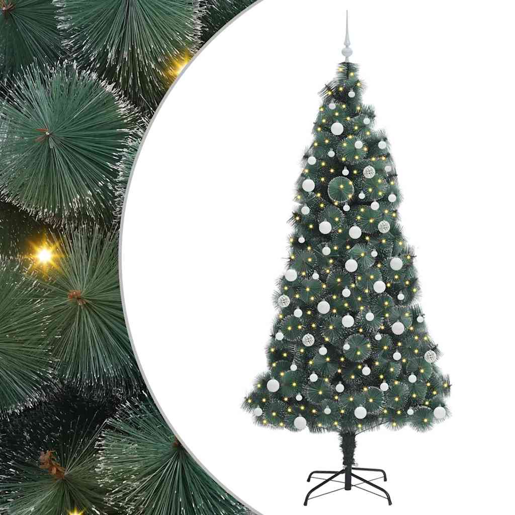 Kunstmatige voorverlichte kerstboom met ballenset Groen 210 cm is nu te koop bij PeponiXL, paradijselijk wonen!