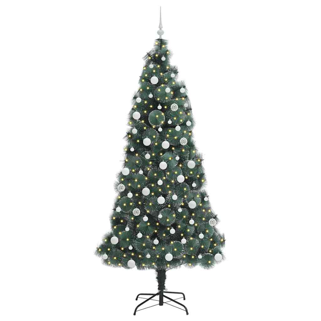 Kunstmatige voorverlichte kerstboom met ballenset Groen 210 cm is nu te koop bij PeponiXL, paradijselijk wonen!