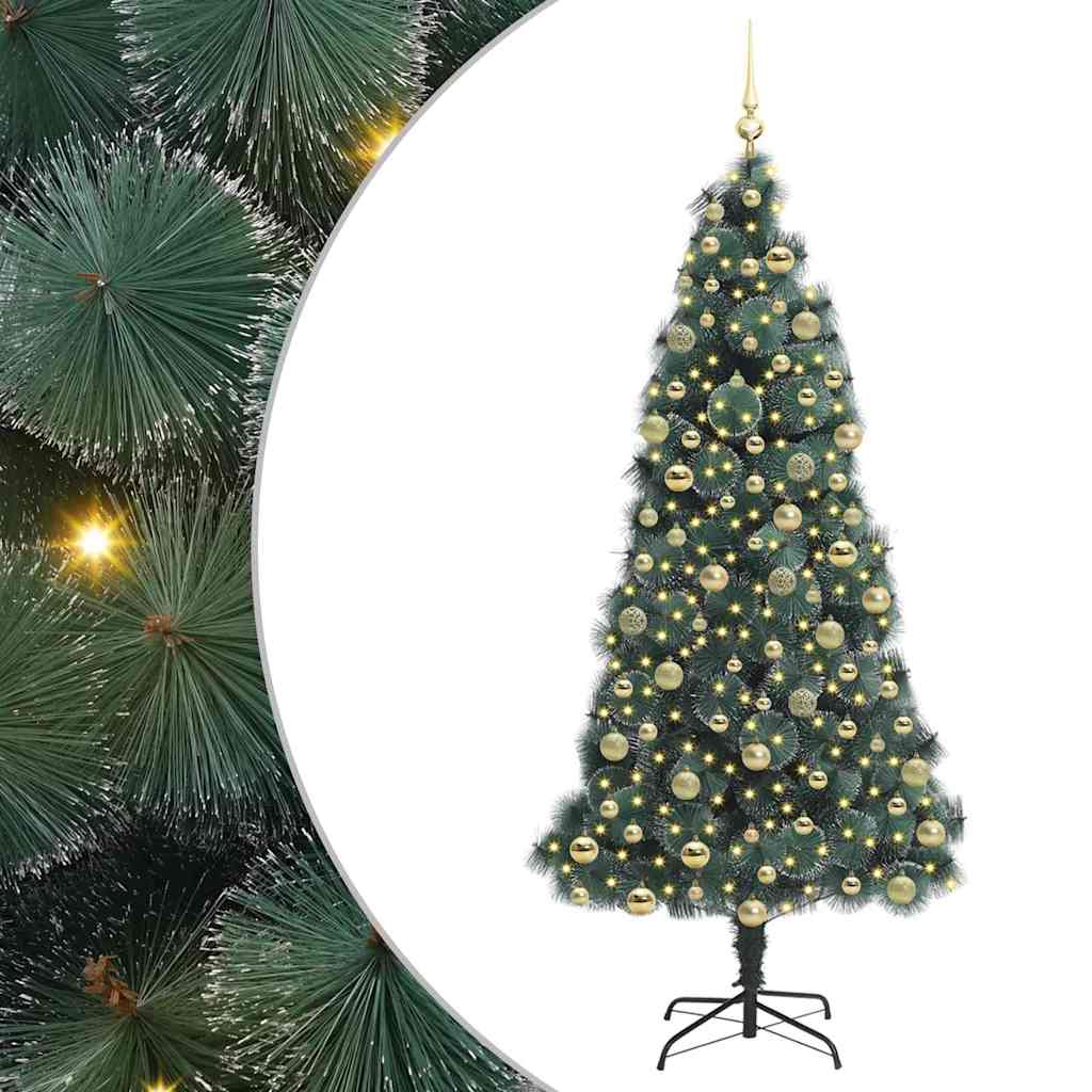 Kunstmatige voorverlichte kerstboom met ballenset Groen 210 cm is nu te koop bij PeponiXL, paradijselijk wonen!