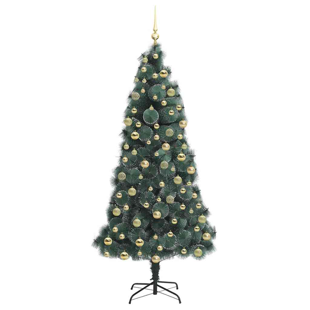 Kunstmatige voorverlichte kerstboom met ballenset Groen 210 cm is nu te koop bij PeponiXL, paradijselijk wonen!