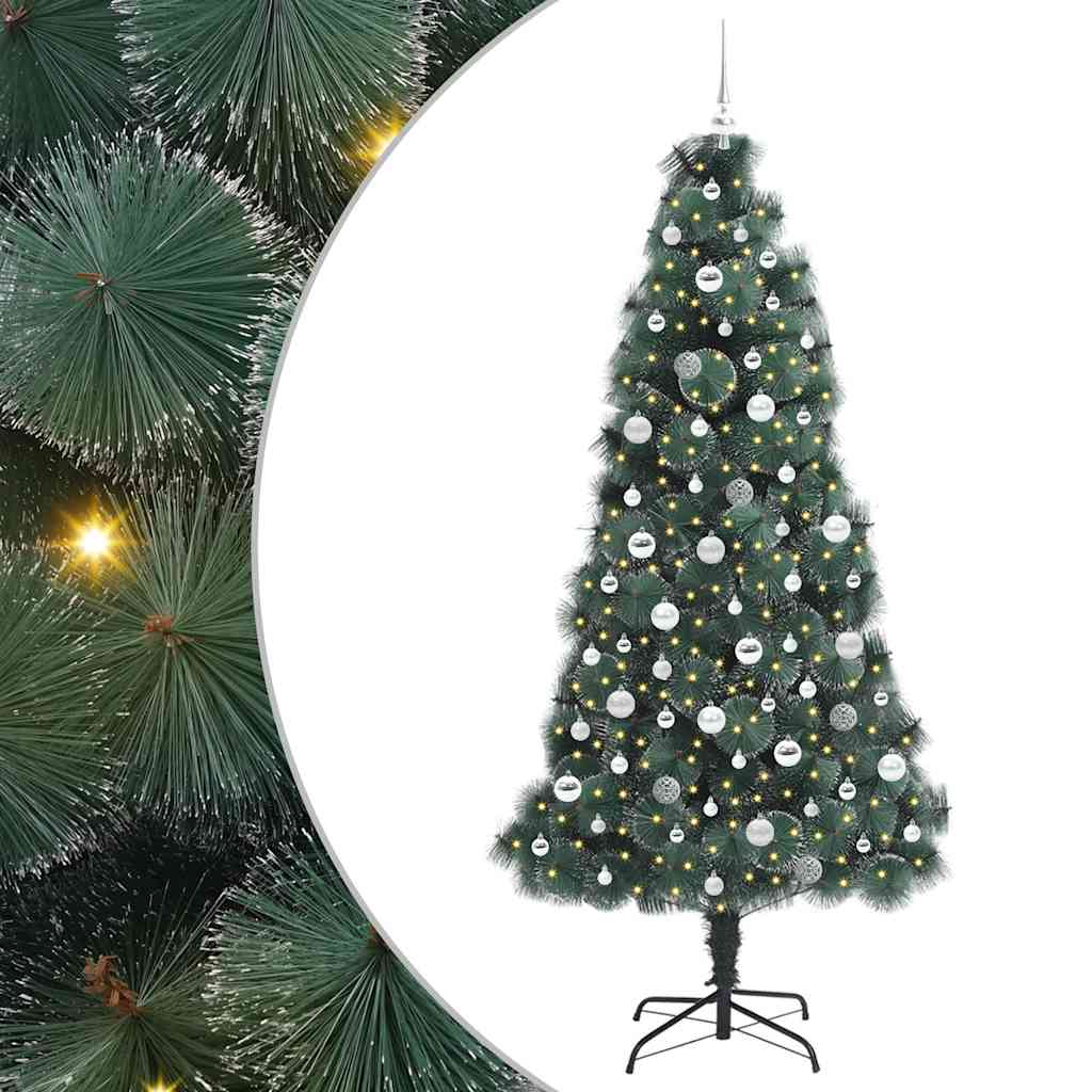 Kunstmatige voorverlichte kerstboom met ballenset Groen 210 cm is nu te koop bij PeponiXL, paradijselijk wonen!