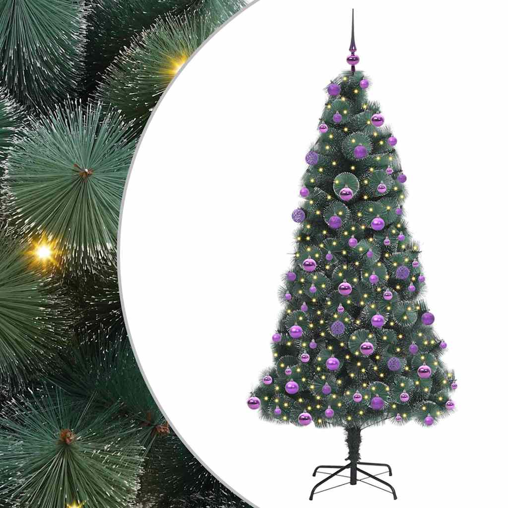 Kunstkerstboom met verlichting en ballenset Groen 210 cm PET is nu te koop bij PeponiXL, paradijselijk wonen!