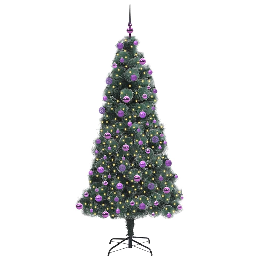 Kunstkerstboom met verlichting en ballenset Groen 210 cm PET is nu te koop bij PeponiXL, paradijselijk wonen!