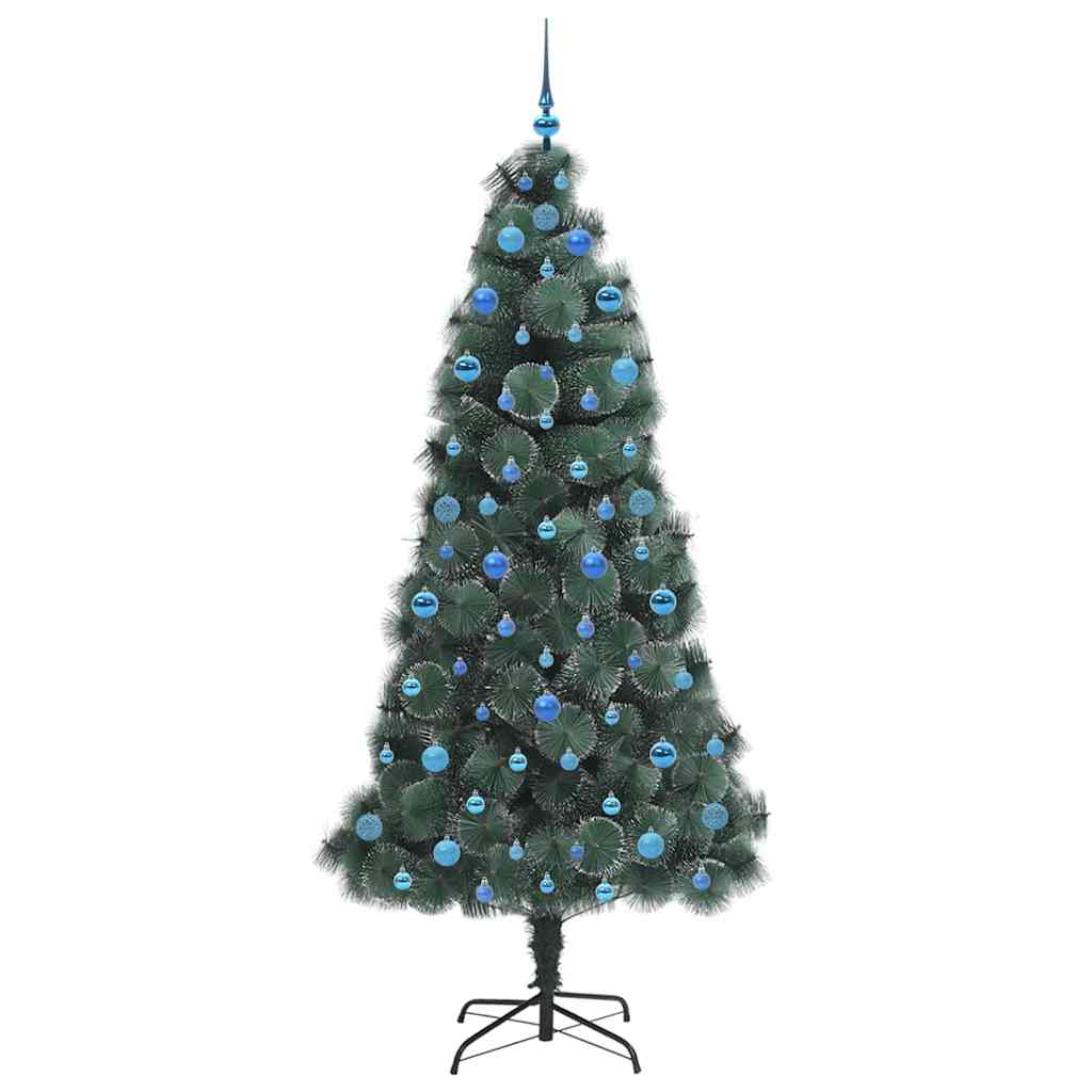Kunstmatige voorverlichte kerstboom met ballenset Groen 210 cm is nu te koop bij PeponiXL, paradijselijk wonen!
