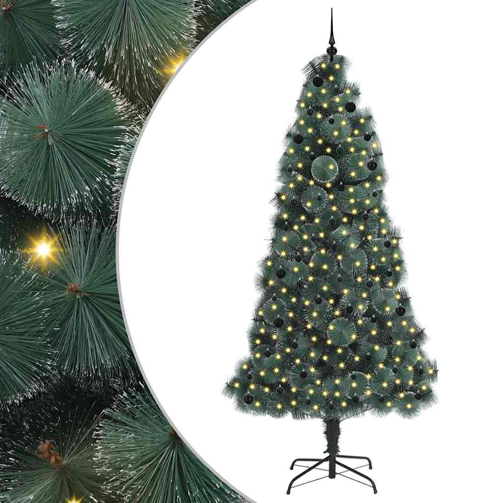 Kunstmatige Voorverlichte Kerstboom met Bolset Groen 240 cm PET is nu te koop bij PeponiXL, paradijselijk wonen!