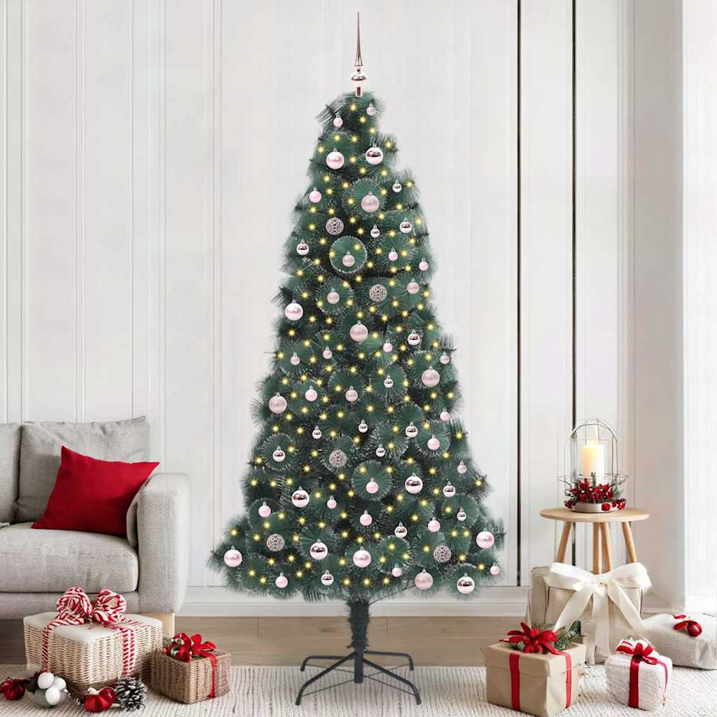 Kunst Kerstboom met Verlichting en Ballenset Groen 240 cm PET is nu te koop bij PeponiXL, paradijselijk wonen!