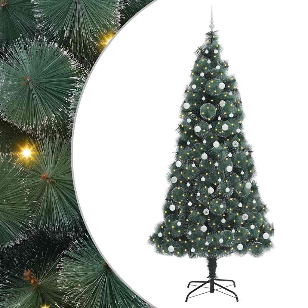 Kunstkerstboom met voorverlichting en ballenset Groen 240 cm is nu te koop bij PeponiXL, paradijselijk wonen!